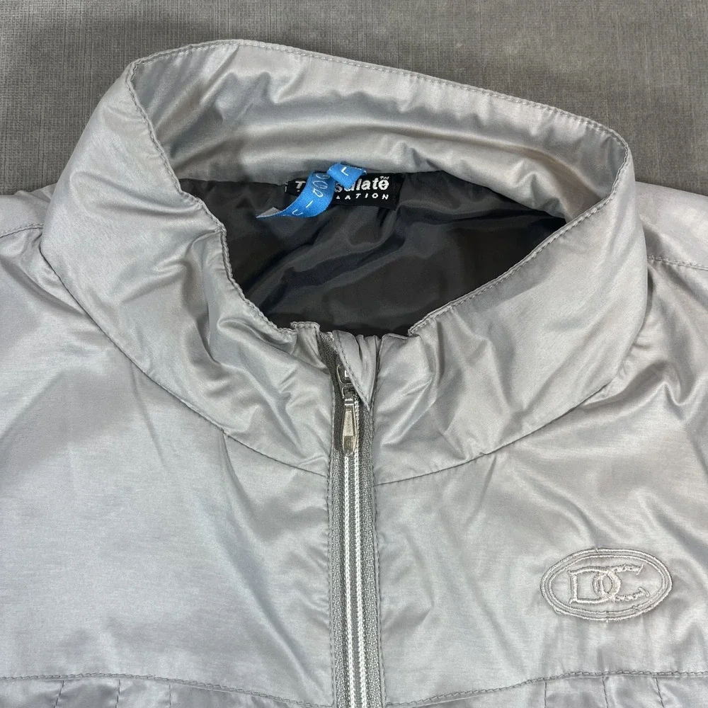 LDS Sportswear Womens Medium Silver Full‎ Zip Pockets Thinsulate Insulated Vest
